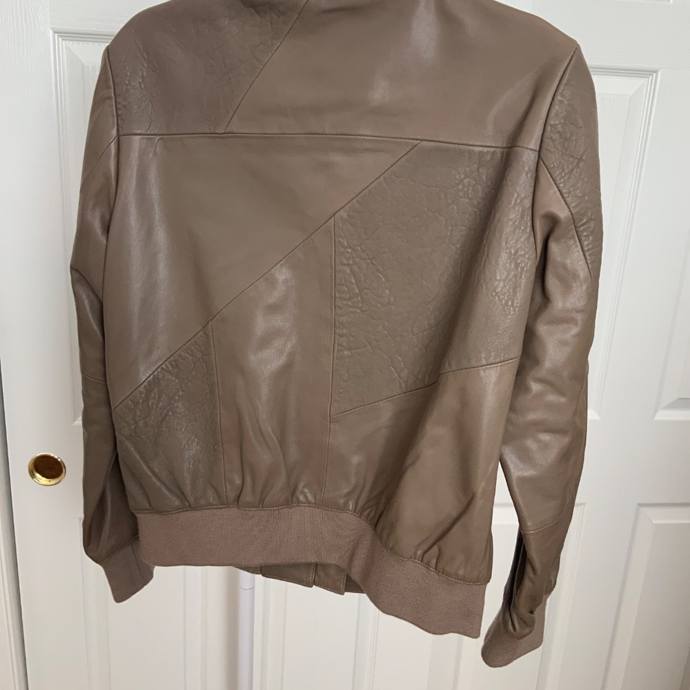 Amber Star Lamb Leather Bomber Jacket - image 3